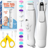 White Baby Nail Trimmer Electric Rechargeable Baby Nail Clippers File with Light for Newborn Infant Toddler Kids   Baby Manicure Fingernail Care Set w Scissors   Baby Nail Grinder Cutter
