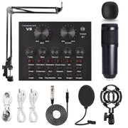 Live Sound card V8 audio mixer with Speech converter microphone suite compatible with DJ Games Tiktok YouTube live sound card