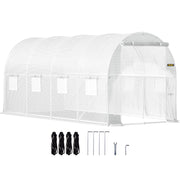 VEVOR Walk-in Tunnel Greenhouse, 15 x 7 x 7 ft Portable Plant Hot House w/ Galvanized Steel Hoops