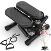 Steppers for Exercise - Mini Stair Stepper Machine with Resistance Bands 330lbs Twist Stepper Portable Exercise Equipment for Full Body Workout-Black