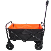 Folding Wagon Garden Shopping Beach Cart (black+yellow)